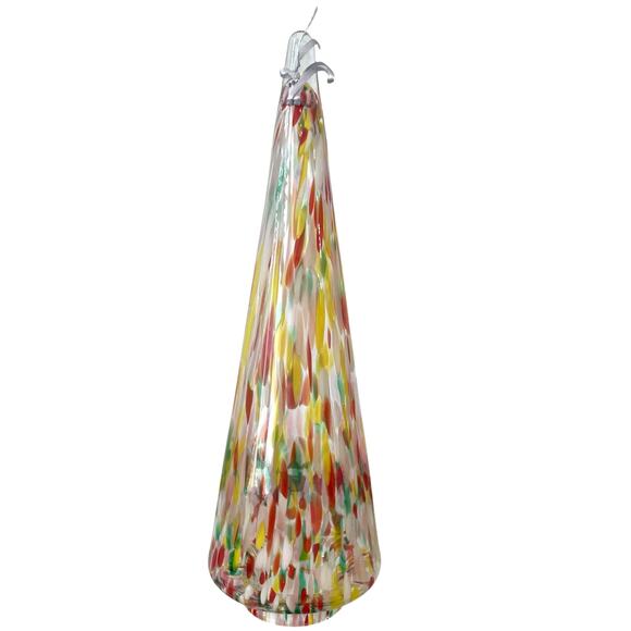 Hand Blown Poland Art Glass CHRISTMAS TREE 14.5" Set of 2 Multicolor Holiday NEW - Picture 16 of 16